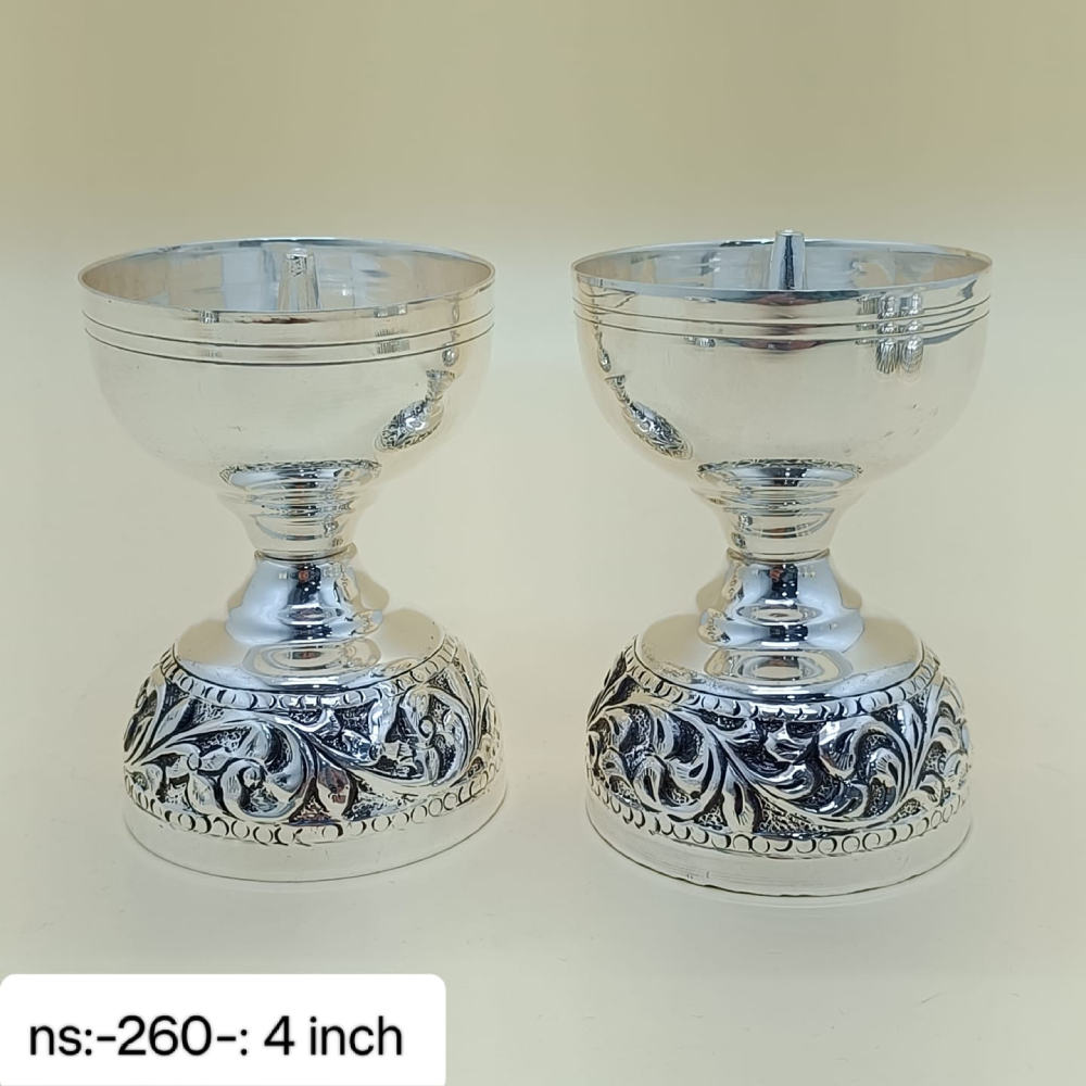 Silver Antique Diya 3 – Pooja Jewellers